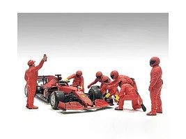 Formula One F1 Pit Crew 7 Figure Set Team Red Release III for 1/18 Scale Models - £62.51 GBP