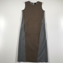 Lorena Antoniazzi Pullover Kleid Größe 6 Brown Grau Wolle Stretch Tank - $69.28