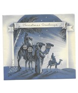 VINTAGE 1940s WWII ERA Christmas Greeting Card Art Deco THREE WISE MEN S... - $14.84