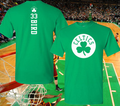 NBA Boston Celtics Jersey Style Logo T-Shirt S-5X Larry Bird or Choose N... - $18.99+