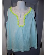 Crewcuts Mint Green W/Pompom Sleeveless Shirt Size 8 Girl&#39;s EUC - £14.30 GBP