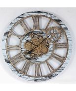 Wall clock 36 inches with real moving gears Grey and White - £343.01 GBP