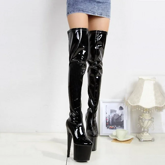New women&#39;s shoes to thigh boots, 20 cm stiletto heels, sexy stage banquet over  - £129.58 GBP
