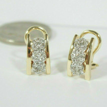 2.20Ct Simulated Diamond Omega Back Hoop Huggie Earrings Gold Plated925 Silver - £111.72 GBP