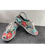 VANS OTW Sneakers Women 7M Shoes Red green Floral Canvas Comfort Casual ... - $27.54