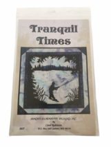 Tranquil Times Quilting Pattern Sunset Silhouette Design Fisherman Wall ... - £3.92 GBP