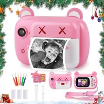 Instant Print Camera For Kids - Selfie Kids Camera For Girls, 1080P Video - £31.05 GBP