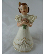 Vintage Porcelain Figurine Flower Girl w porcelain lace 5.25&quot; Tall white... - £11.83 GBP