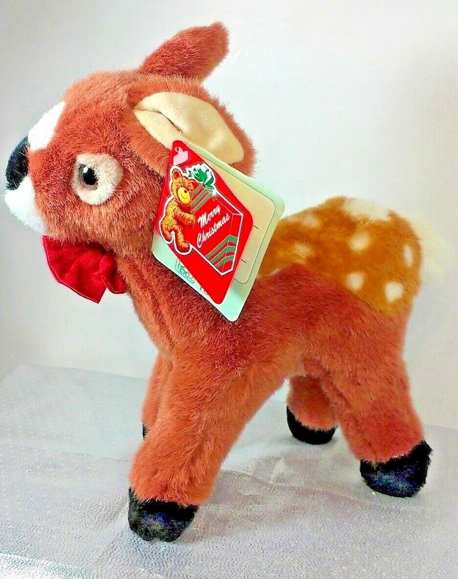 Fiesta Deer Plush Fawn Brown Spotted 1996 Christmas 10" Stuffed Animal xs4656  - $29.99
