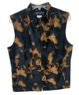 Harvé Benard Womens Black Brown Animal Print Sleeveless Full-Zip Vest 10... - $32.92 CAD