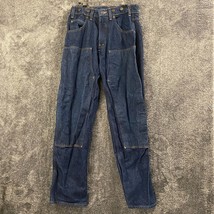 Prsn Blu Double Knee Jeans Mens 32W 34L 32x34 Dark Wash USA Made Carpent... - $41.65