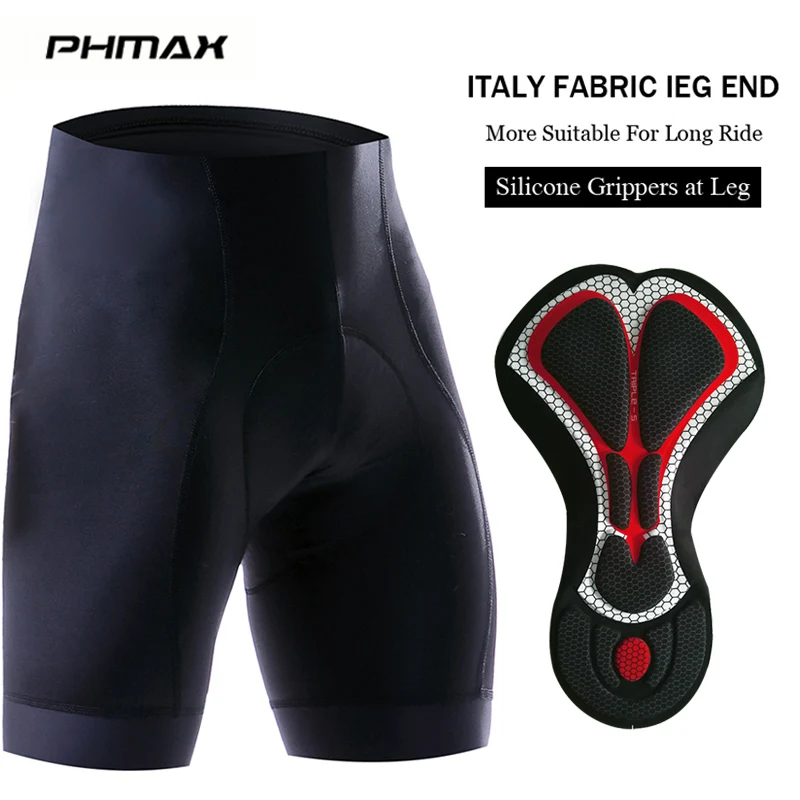 PHMAX 2022 Cycling Bib Shorts Italy Silicon Grippers at Leg Mountain Bike Gel Pa - £101.18 GBP