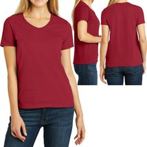 Ladies Plus Size Hanes V-Neck T-Shirt ComfortSoft Cotton Womens Top Tee XL 2X 3X - £7.89 GBP+