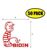 50 PACK 4"x2.75" TRUMP PISS ON BIDEN Sticker Decal HUMOR FUNNY VG0234 - $43.31