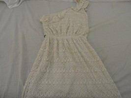 Woman&#39;s Deb Lace One Shoulder Off White Lace Dress Size Medium pre-owned... - £10.55 GBP