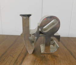 Vintage 70’s Robert Indiana LOVE Sculpture Silver Metal Paperweight Pop ... - £114.36 GBP