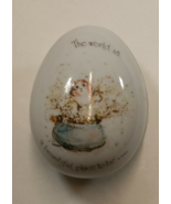 Vintage Holly Hobbie porcelain egg shaped trinket box, with Kitten made ... - $164.86 MXN
