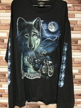 Vintage Jay’s Rock Graphic Long-Sleeve T-Shirt Size XXL Motorcycle/Wolve... - £22.69 GBP