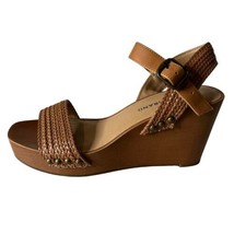 Lucky Brand Zyler Platform Wedge Sandals Brown Woven Braided Shoes Women Size 7 - £17.13 GBP