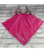 BellaTunno Poetic Plush Pink Gray Stripe Bunny Rabbit Security Blanket L... - £9.76 GBP