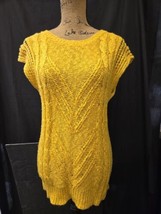 Vintage Victoria Jones Women&#39;s Yellow Sleeveless Cable Knit Sweater Size S/M - $14.85