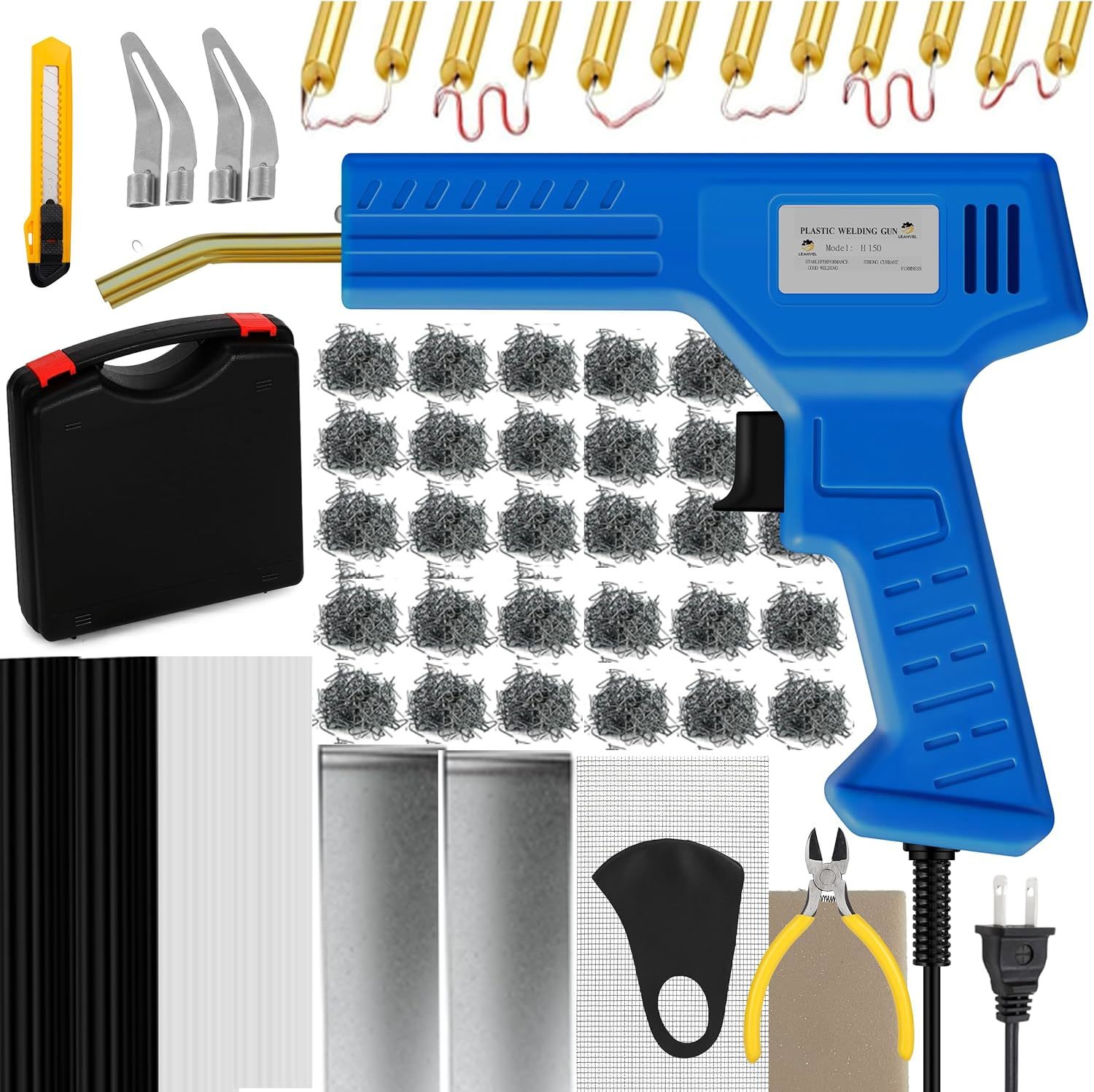 150W Upgraded Plastic Welding Kit | 2 in 1 Welder with 800PCS Blue  - $80.27