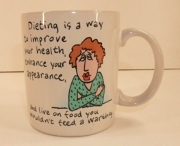 1988 Funny Shoebox Greetings Coffee Mug Cup Woman Dieting Appearance War... - $18.69