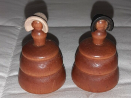 Vintage Amish Made Turned Wood Salt and Pepper Shakers 2.25 inches tall - £15.38 GBP