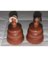 Vintage Amish Made Turned Wood Salt and Pepper Shakers 2.25 inches tall - £15.11 GBP