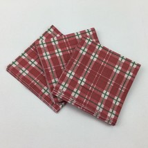 Target Corporation Beverage Party Paper Napkins Red Plaid White Green 21 Count - £15.97 GBP