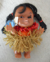 Vintage 1960s Plastic Hawaii Girl Doll from Disabled American Vets 5 3/4&quot; Tall - £19.46 GBP