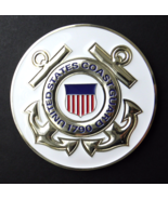 US COAST GUARD USCG EMBLEM LARGE METAL ENAMEL MOUNTABLE MEDALLION 4 INCHES - $18.76