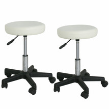 2 Pcs Salon Style Swivel Round Barstools Adjustable Counter Chair Bar Massage - £80.71 GBP