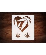 Reusable Love Heart &amp; Marijuana Leaf Stencil 8.5&quot; x 11&quot; - Custom Design ... - $20.09 CAD