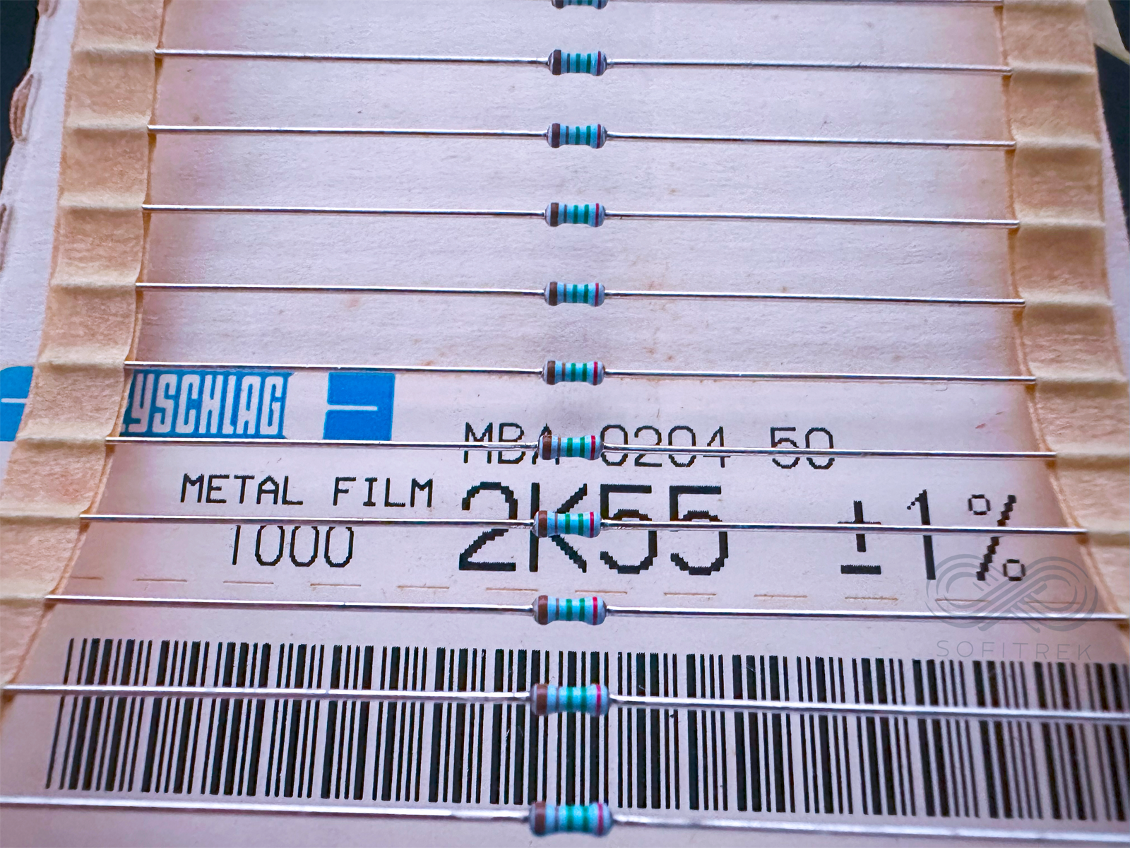 25Pcs MBA 0204-50 2K55 1% Beyschlag Metal Film Axial Resistor 2.55kOhm 0.4W - $4.95