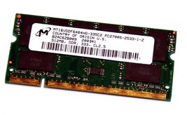 Micron 512MB Ddr Memory PC-2700S 200-pin 16-Chip So Dimm - £28.27 GBP