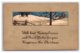 Best Wishes For Christmas Winter Landscape Cabin Country Road DB Postcard Y9 - £2.29 GBP
