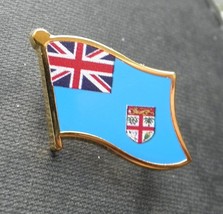 FIJI SINGLE FLAG LAPEL PIN BADGE 7/8 INCH PRINTED ENAMEL - $5.58