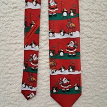 HALLMARK Golfing Santa &amp; Reindeer Necktie Polar Pals Novelty Holiday - $9.70