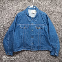Vintage Saddle King Western Denim Jacket Adult 56 Big Blue Snap Up Jean Coat - £37.07 GBP