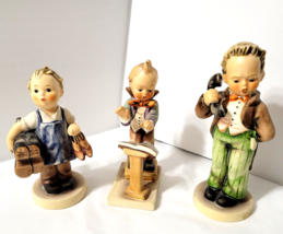 Hummel Figurines 3 Boys Vtg TMK 3- 143/0 &#39;Boots&#39; 129 &#39;Band Leader&#39; 124/0... - £44.77 GBP