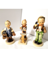 Hummel Figurines 3 Boys Vtg TMK 3- 143/0 &#39;Boots&#39; 129 &#39;Band Leader&#39; 124/0... - £44.97 GBP