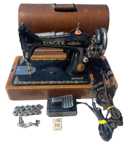 Antique 1922 Singer 99k Sewing Machine Bentwood Case Foot Pedal Light #Y699798 - $382.13