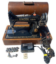 Antique 1922 Singer 99k Sewing Machine Bentwood Case Foot Pedal Light #Y699798 - £316.53 GBP