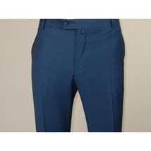 Men's MONO Turkey Slacks 100% Wool Plain Front Regular Fit 2501-05 French Blue image 4