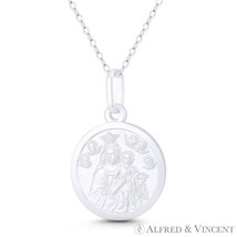 Baby Jesus, Mother Mary, &amp; Guardian Angel .925 Sterling Silver Medallion Pendant - $29.21+