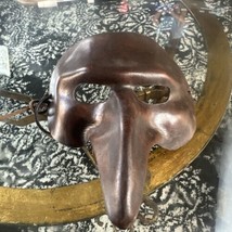 Mask from Venice To Long Nose Capitano Brown Leather Genuine Thick - $56.09