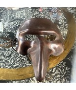 Mask from Venice To Long Nose Capitano Brown Leather Genuine Thick - $76.71 CAD