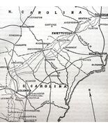 Map 1866 Civil War Sherman Savannah To Goldsborough Victorian Military DWY7 - €34,34 EUR