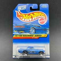 Hot Wheels 1957 &#39;57 Ford T-Bird Thunderbird Car Blue Tattoo Machines 1/64 #685 - £6.86 GBP